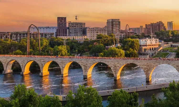 Stone Arch Bridge in Minneapolis, Minnesota